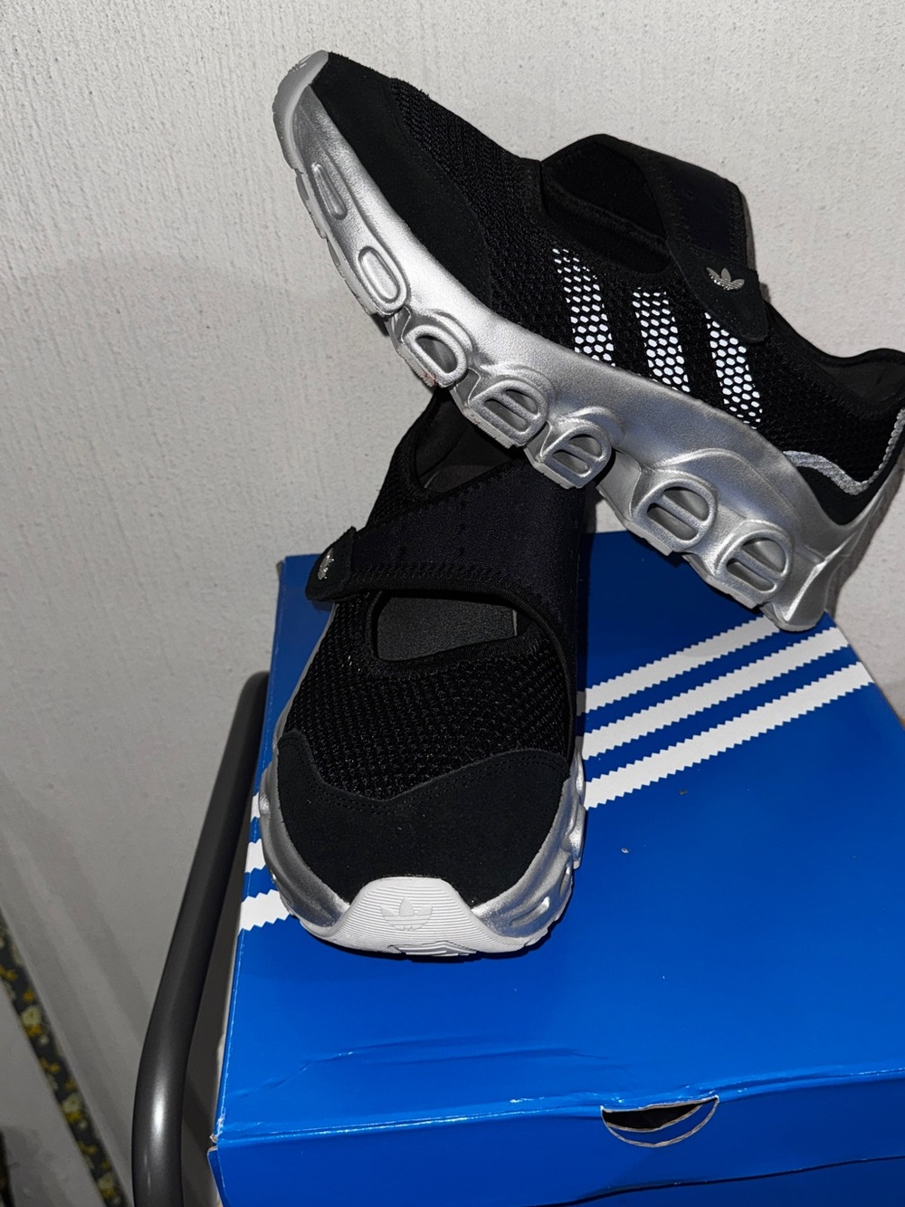 adidas Women’s Black & Silver Athletic Slip-On Sneakers